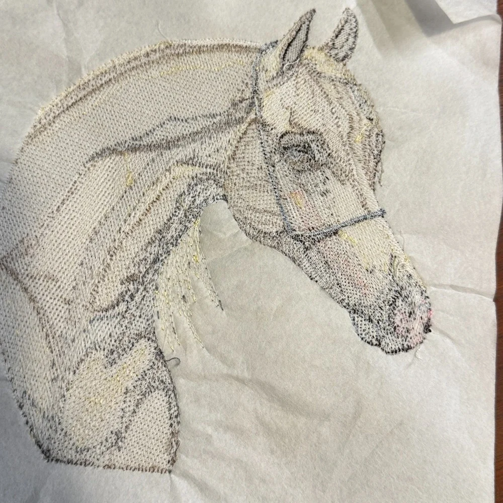 Vintage Arabian Horse Head Handmade Embroidery Western Equestrian Sew On